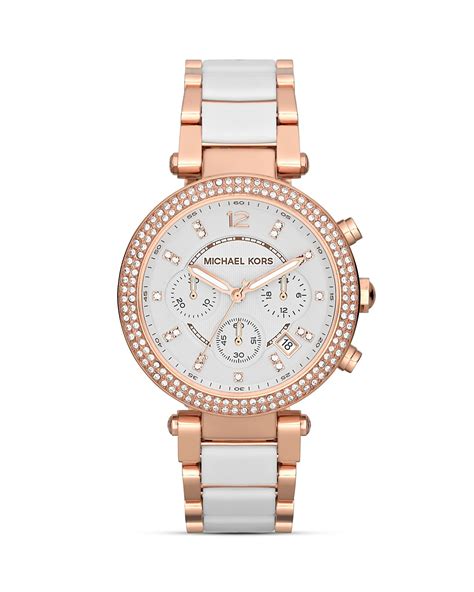 michael michael kors white ceramic and rose gold watch 39mm|glitz watch.